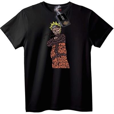 NOONEBRAND Тениска с текстов арт на Naruto - 4XL, Black