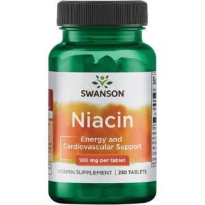 Swanson Niacin, 100 mg, 250 таблетки, Swanson (SW043)