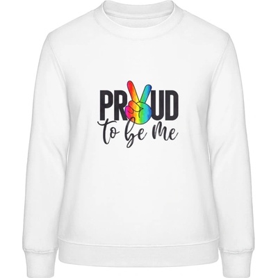 AWDis Sweat mikina s Nápisom Proud to be me arktická biela