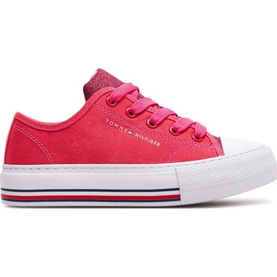 Tommy Hilfiger Кецове Tommy Hilfiger Low Cut Lace-Up Sneaker T3A9-33185-1687 M Magenta 385 (Low Cut Lace-Up Sneaker T3A9-33185-1687 M)