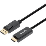 Manhattan Кабел Manhattan - DisplayPort към HDMI (DisplayPort 1.2, 4K/60 Hz, 1, 8 м, черен) 153201 (153201)