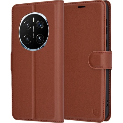 Techsuit Leather Folio pouzdro pro Honor Magic7 Pro – hnědé – Zboží Mobilmania