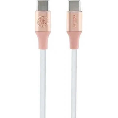 Кабел Guess Ebossed Logo, USB-C към USB-C, 1.5m, розов (3666339171421)