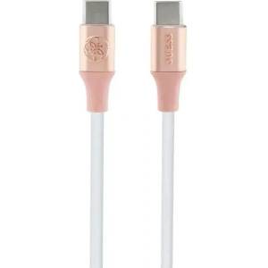 Guess Кабел Guess Ebossed Logo, USB-C към USB-C, 1.5m, розов (3666339171421)