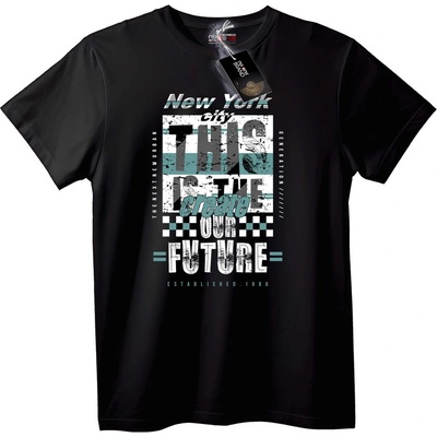 NOONEBRAND Тениска Бъдеще Ню Йорк - M, Black