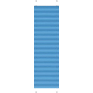 vidaXL Плисирана щора, синя, 55x200 см, ширина на плата 54, 4 см, полиестер (4015202)