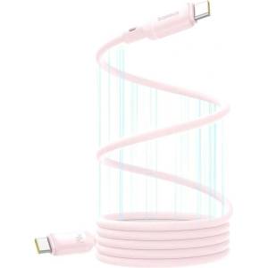 Baseus Кабел Baseus PicoGo Magnetic Liquid Silicone (P10376800411-00), от USB C(м) към USB C(м), 1m, 240W, розов, магнитен органайзер (P10376800411-00)