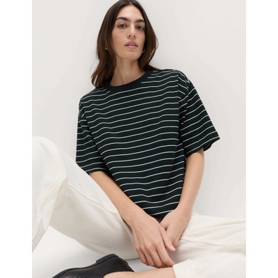 Marks & Spencer Топ квадратен крой от чист памук с висока плътност Marks & Spencer черна Marks & Spencer | Cheren | ЖЕНИ | 10