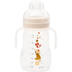 MAM Преходно шише MAM - Trainer Night, 220 ml, 4 м+, екрю животни (100018896/BG829277 )