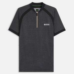 Boss Блуза с яка Boss PL_TOC Matchball Zip-Neck Mesh Polo Shirt - Black