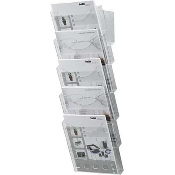 Helit Поставка за каталози, с допълнителен елемент за стена, А4, 5 отделения, helit (h6103108)