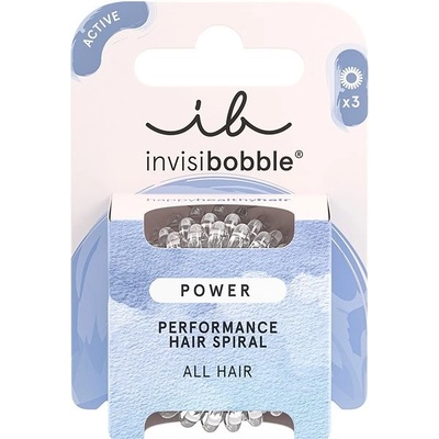 Invisibobble Power Performance Hair Spiral 3 ks, Crystal Clear