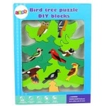 LEAN Toys Wooden Tree Birds DIY Wooden Puzzle Blocks