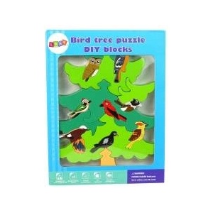 LEAN Toys Wooden Tree Birds DIY Wooden Puzzle Blocks