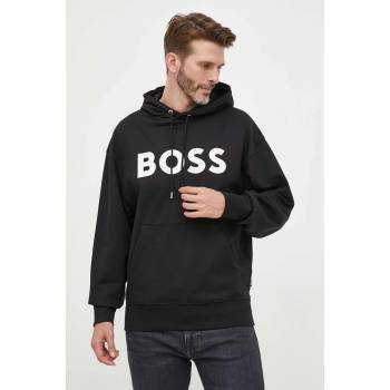 HUGO BOSS Памучен суичър boss в черно с качулка принт 50496661 (50496661)