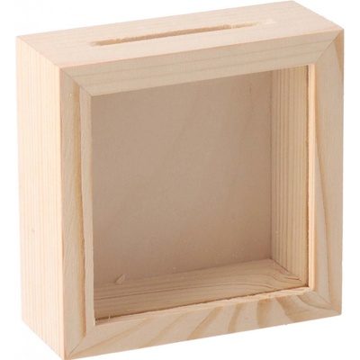 ČistéDřevo Dřevěná pokladnička s rámečkem malá – Zboží Dáma