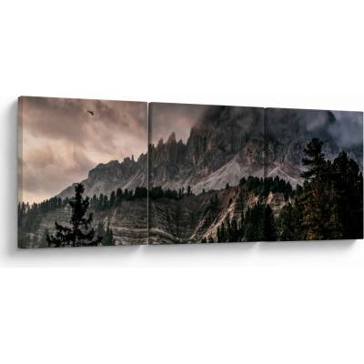 Obraz skalnatých hor, třídílný 120x40 cm