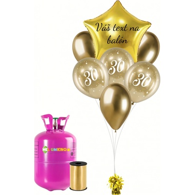 Personal Personalizovaný helium párty set zlatý 30. narozeniny