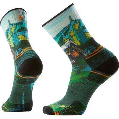 Smartwool Hike Targeted Cushion Trail Trekker Print Crew winter moss