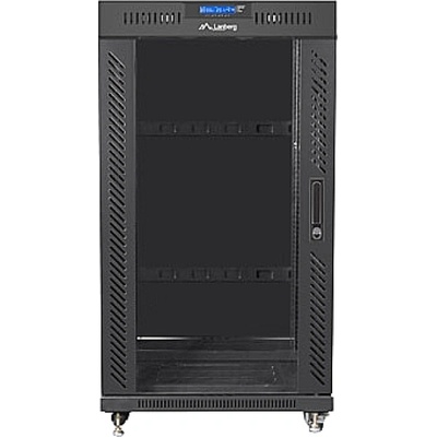 Lanberg rack cabinet 19" free-standing 22U/600x800 (flat pack) with glass door lcd black v2 (FF01-6822-12BL)