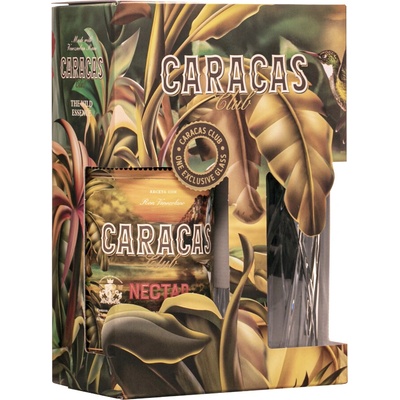Caracas Club Ron Nectar 40% 0,7 l (dárkové balení 1 sklenice)
