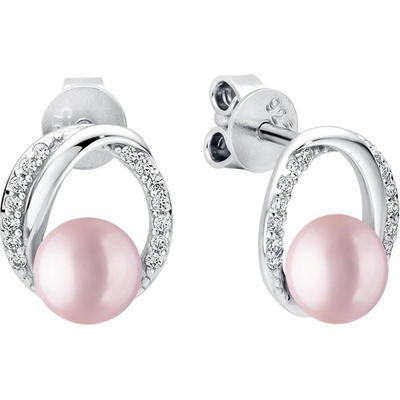 Gaura Pearls stříbrné náušnice s levandulovou perlou Bambino SK22112E/L levandulová