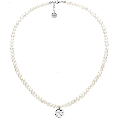Manoki Perlový choker náhrdelník WA539 Stříbrná Bílá