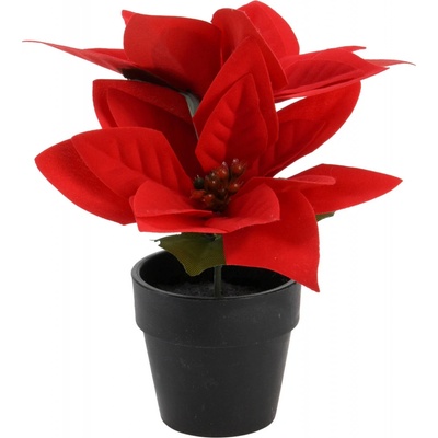 Home Styling Collection Umělá betlémská hvězda v květináči výš. 18 cm barva červená