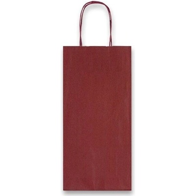 Papírová taška Allegra - 140 x 85 x 390 mm, na lahev, tm. Červená