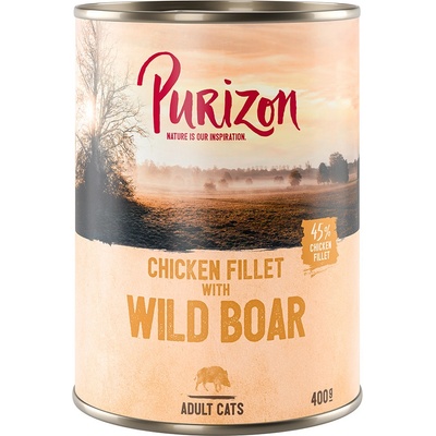 Purizon Adult bez obilnín kuracie filety s diviakom 6 x 400 g