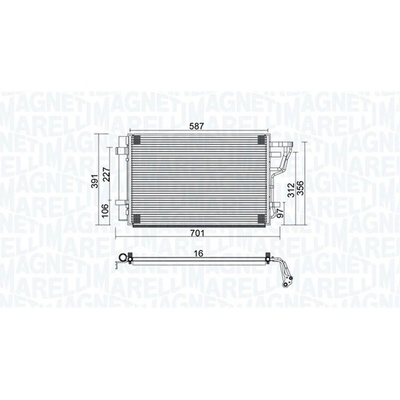 Kondenzátor, klimatizace MAGNETI MARELLI 350203951000