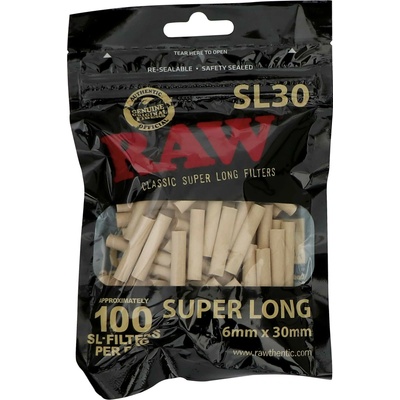 RAW Black extra dlhé celulózové cigaretové filtre 100 ks