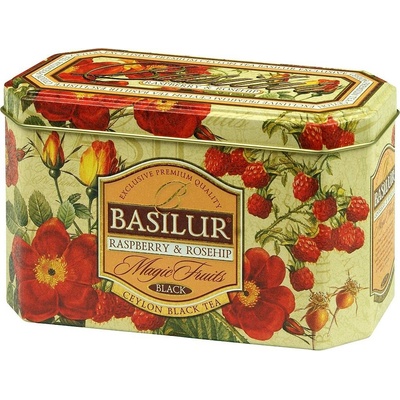 Basilur Magic Fruit Raspberry & Rosehip plech 20 x 2 g
