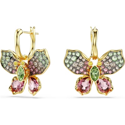 Swarovski Pozlátené motýlie náušnice 2v1 s kryštálmi Idyllia 5709953