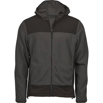 TEE JAYS TJ9122 MOUNTAIN / Мъжко поларено яке с качулка - асфалт/черно XL (189124aa304)