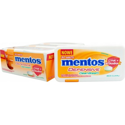Mentos Defensive Clean Breath pastilky pomerančové 12 x 21 g