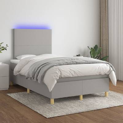 vidaXL 3135262 Boxspring postel s matrací a LED textil / barva světle šedá