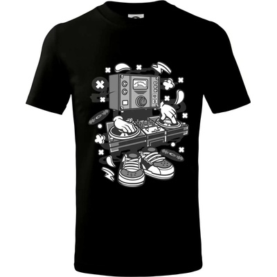 DJ metr tričko dětské bavlněné černá