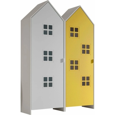 Vipack Casami Bruges dětská šatní skříň bílo-žlutá 115,2 x 171,5 x 37 cm