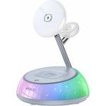 YESIDO Зарядна станция 3 в 1 - Yesido Wireless Charging Station (DS31) - Магнитна, RGB, за iPhone, Apple Watch, AirPods - Бяла