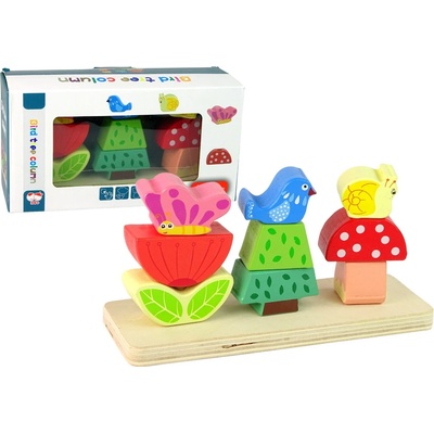 LeanToys puzzle Květina Motýl Pták