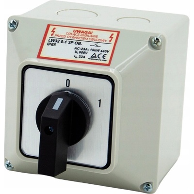 Křížový vačkový spínač ELS Elektrotechnika 32A 0-1 3F IP65