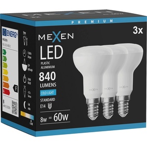 Mexen Nova 3x LED крушка E14, R50, 8W, Студена - 6500K, 840 lm - L103-E14-0865-01x03 (L103-E14-0865-01x03)