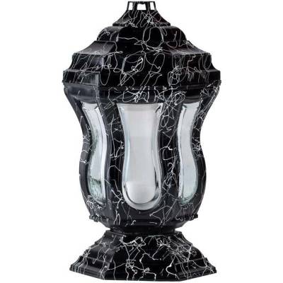 Hřbitovní lucerna 45cm vklad 120g 38h. efekt mramor, černá