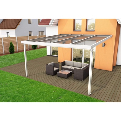 Gutta Terrassendach Premium 10,14 x 3,06 m VSG sklo / bílá konstrukce pergola