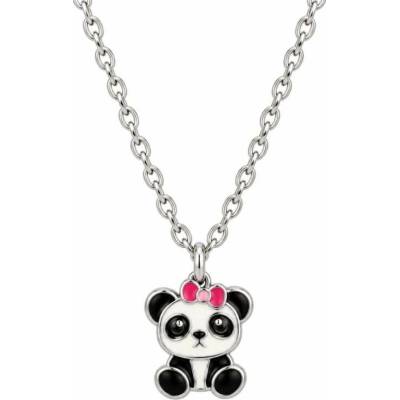 Šperky Nina Detský strieborný náhrdelník panda s mašličkou 40