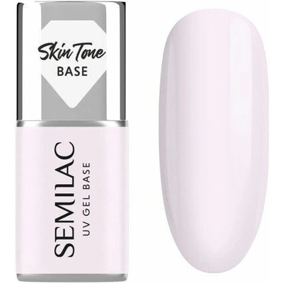 Semilac Krycí báze pod hybridní laky na nehty, poloprůhledná, mléčně růžová, 7 ml