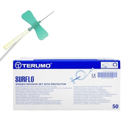 Surflo Set infúzny s krídelkami 21 G 0,80 x 19 mm 30 cm zelený 50 ks