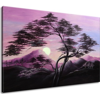 Gario Ručně malovaný obraz Horská krajina a silný strom Rozměry: 120 x 80 cm