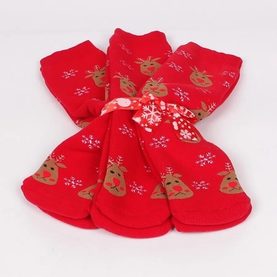 Комплект коледни чорапи в червено - 3 чифта